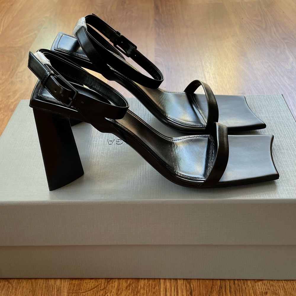 Balenciaga Moon Square Toe Sandal 90’s Aesthetic Size 37 EU / 7 US Black - Picture 2 of 5